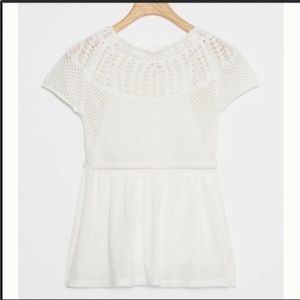 NEW Anthropologie Crochet White Top Small